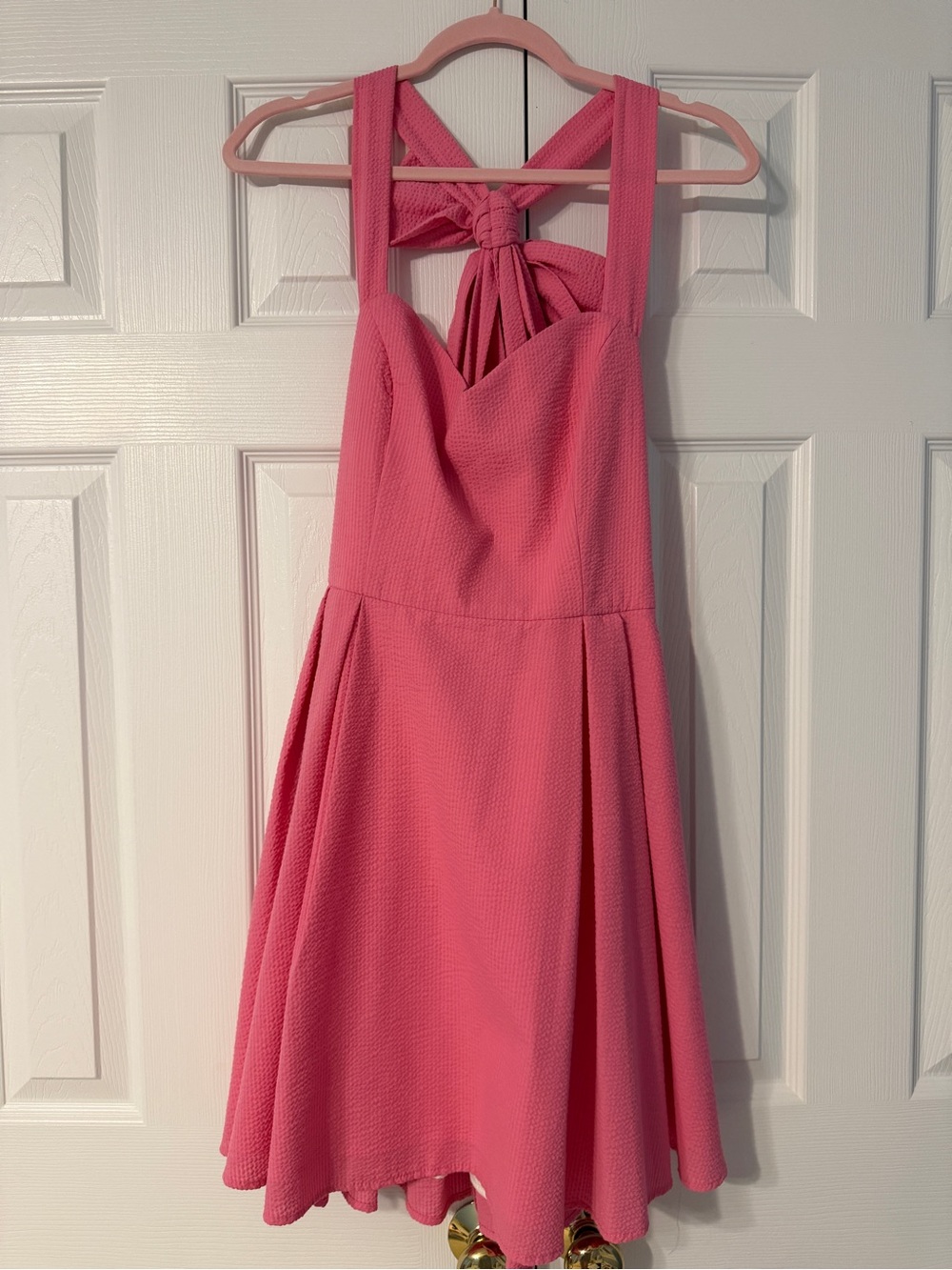 Lauren James Livingston Solid Dress with Knot Back Rose